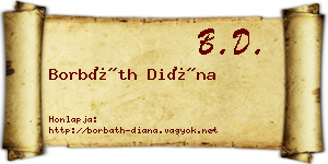 Borbáth Diána névjegykártya