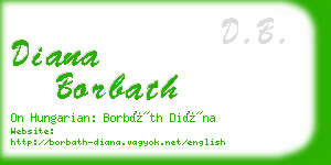 diana borbath business card